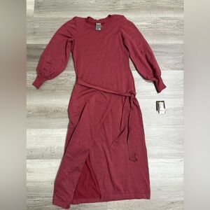 Taylor Burgundy Long Sleeve Dress